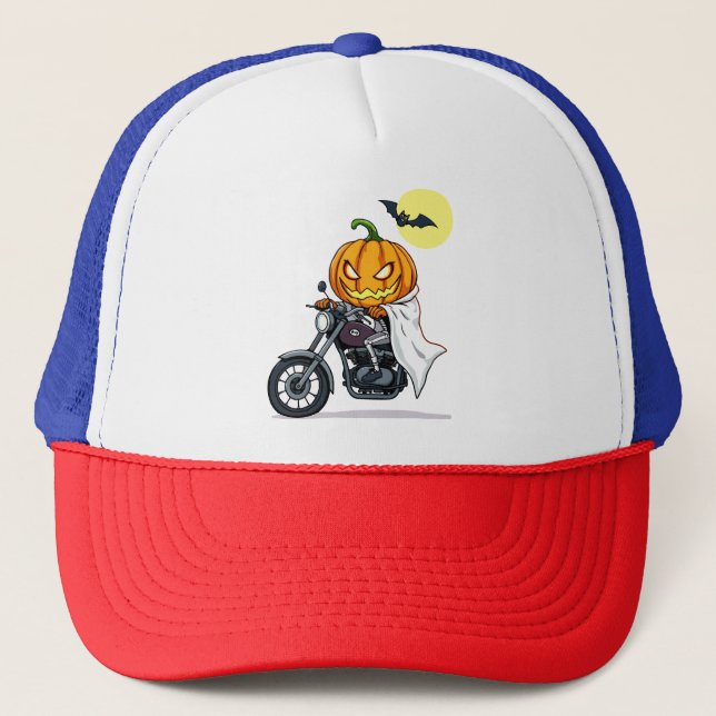 Casquette Citrouille moto (Devant)