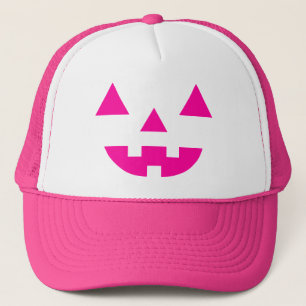 Casquette Citrouille Visage Lanterne Jack Halloween Rose