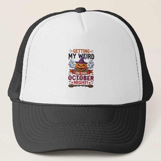 Casquette Citrouilles fantômes étranges d'Halloween Sorcière (Devant)