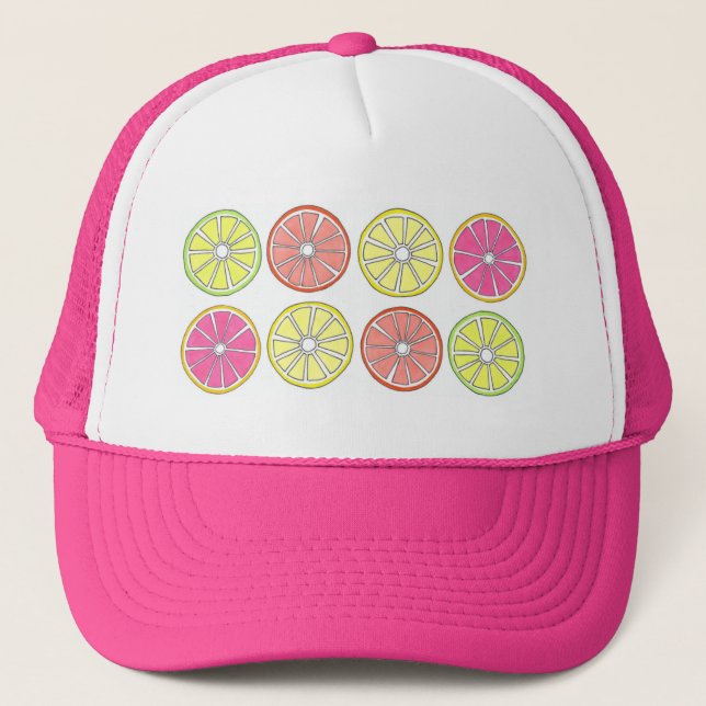 Casquette Citrus Fruit Slice Orange Lemon Lime Grapefruit (Devant)