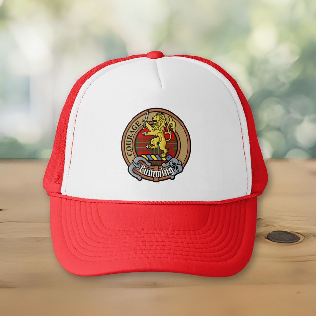 Casquette Clan Cumming Crest sur Tartan (Créateur téléchargé)