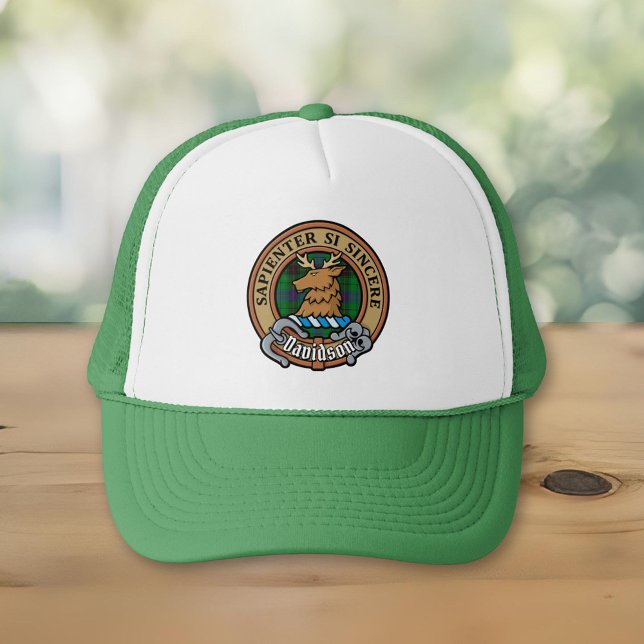 Casquette Clan Davidson Crest sur Tartan (Créateur téléchargé)