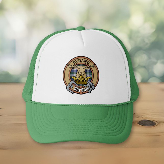 Casquette Clan Gordon Crest sur la robe Tartan Trucker Chape (Créateur téléchargé)