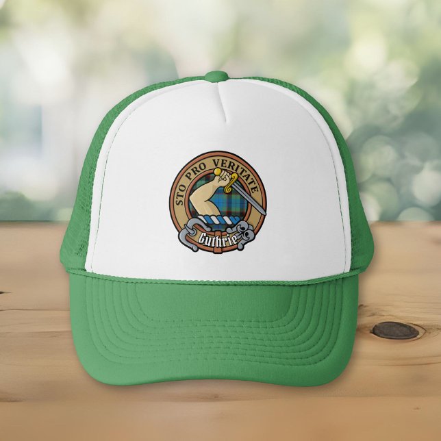 Casquette Clan Guthrie Crest sur Tartan (Créateur téléchargé)