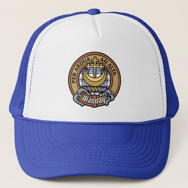 Casquette Clan Hannay Crest sur Tartan (Devant)