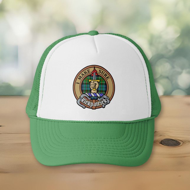Casquette Clan Kirkpatrick Crest sur Tartan (Créateur téléchargé)