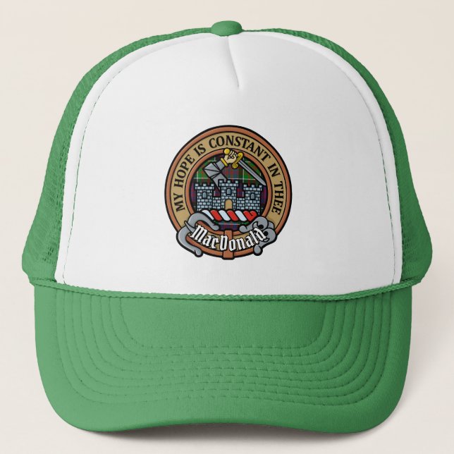 Casquette Clan MacDonald de Clanranald Crest sur Tartan (Devant)
