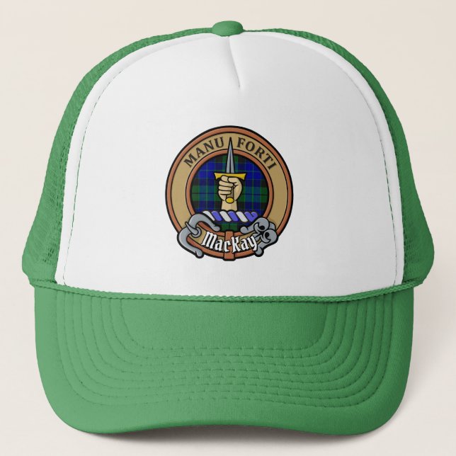 Casquette Clan MacKay Crest sur Tartan (Devant)