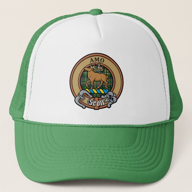 Casquette Clan Scott Crest sur le chapeau de camion Tartan V (Devant)