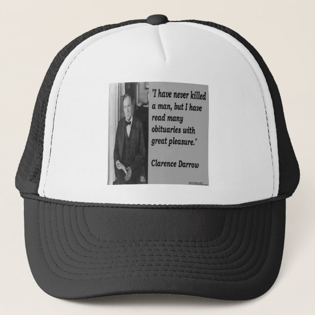 Casquette Clarence Darrow & Citation nécrologique (Devant)