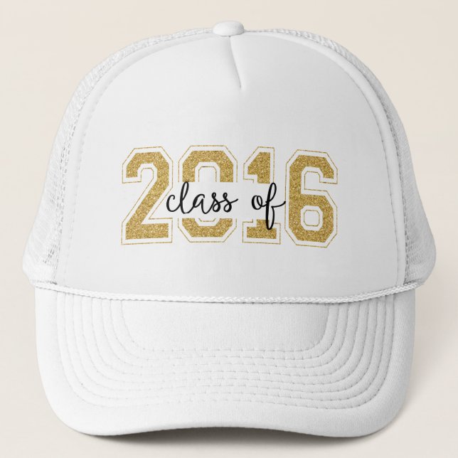 Casquette Classe De 2016 Texte De Parties scintillant Modern (Devant)