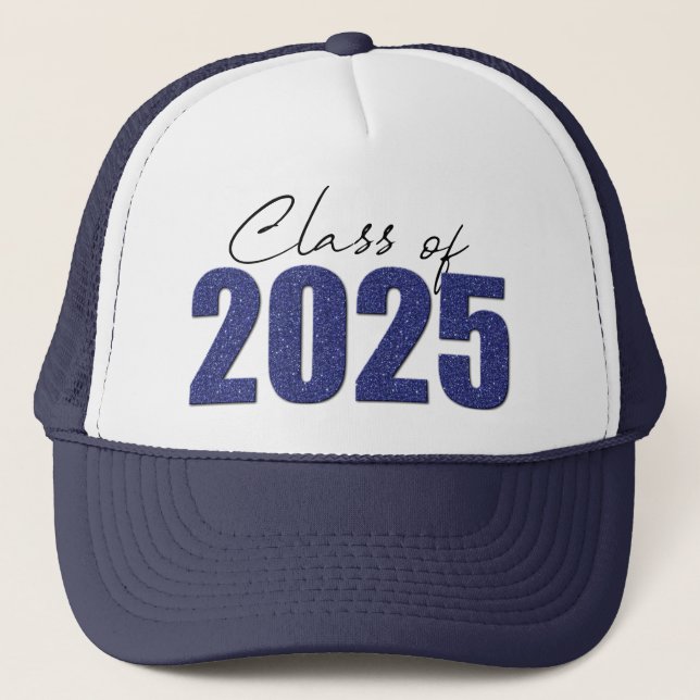 Casquette Classe de Parties scintillant bleu marine de 2025 (Devant)