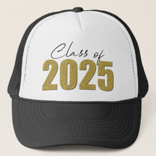 Casquette Classe de Parties scintillant d'or de 2025