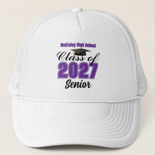 Casquette Classe pourpre de 2027 Senior sur mesure Lycée