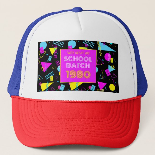 Casquette Classe Reunion Retro School 80's Style (Devant)