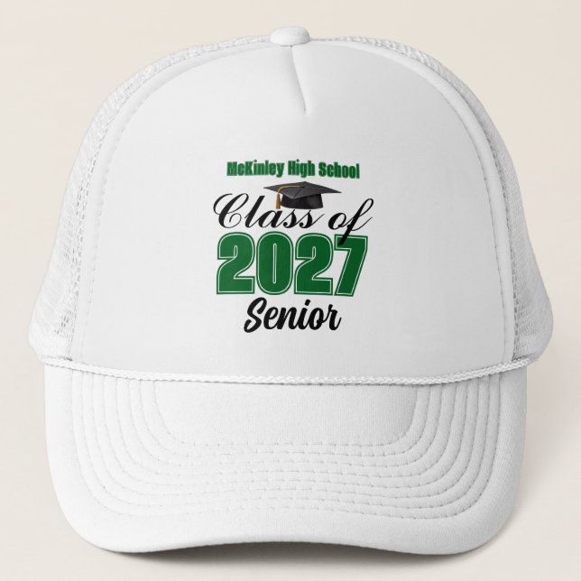 Casquette Classe verte de 2027 Senior Custom Lycée (Devant)