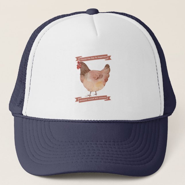 Casquette Clé Du Bonheur Entouré De Poulets (Devant)
