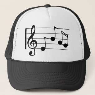 Casquette Clef triple et personnel de notation musicale