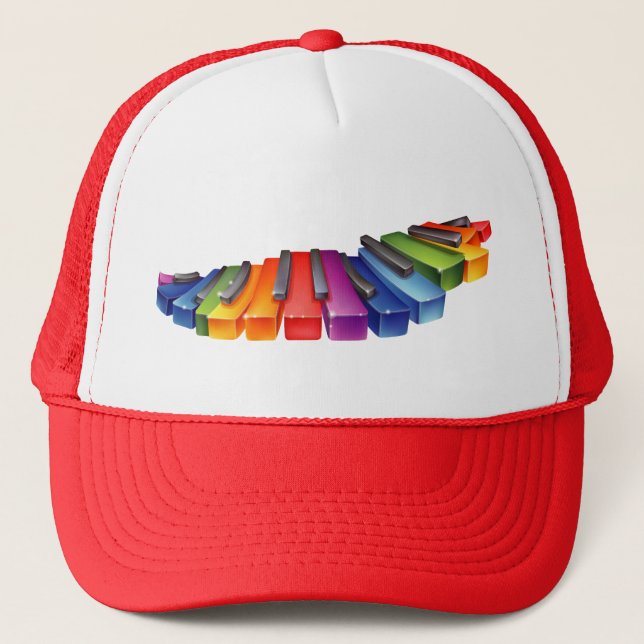 Casquette Clés de piano d'arc-en-ciel (Devant)