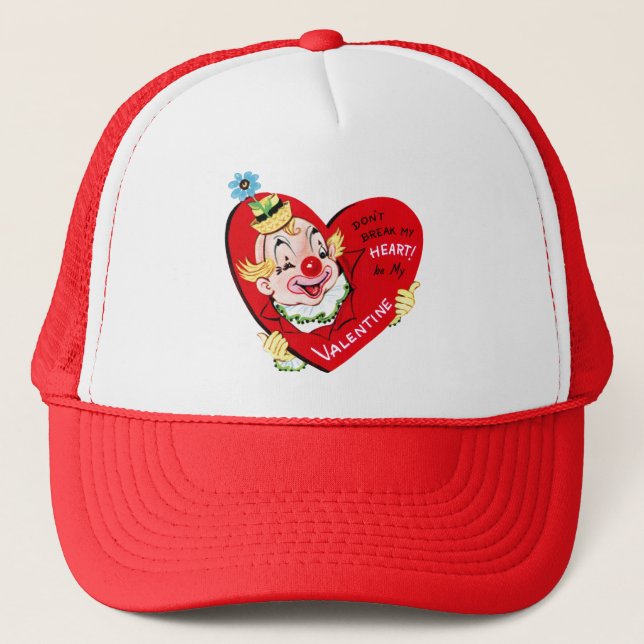 Casquette Clown Heureuse Sainte-Valentin rétro (Devant)