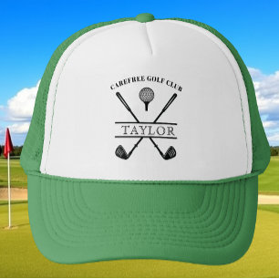 Casquette Club de golf personnalisé Nom Vert Blanc