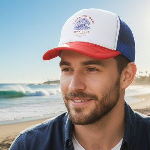 Casquette Club de Surf Rouge Blanc Bleu villes balnéaires ca