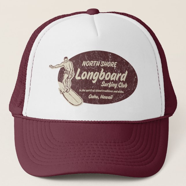 Casquette Club Surf en Burgundy Trucker Hat (Devant)