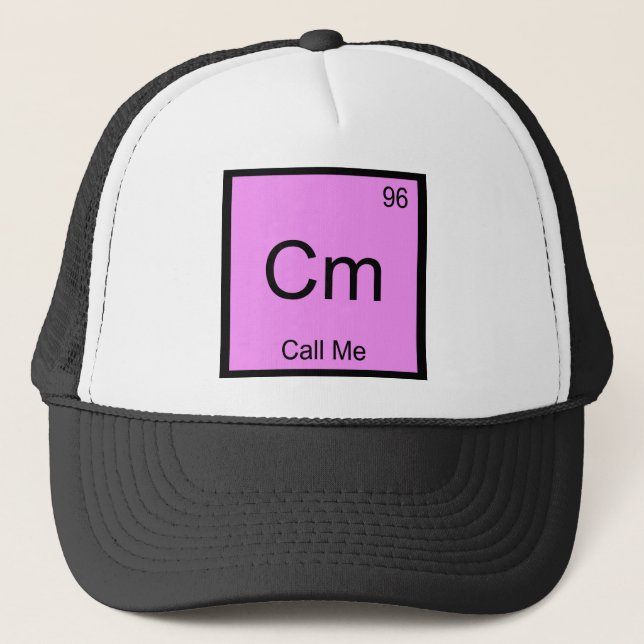Casquette Cm - Appelle-Moi Symbole d'élément chimique Téléph (Devant)