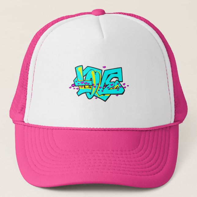 Casquette CMYK graffit LOVE word design (Devant)