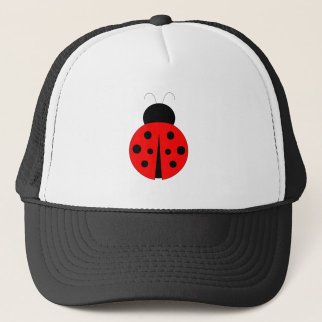 Casquette Coccinelle rouge et noire (Devant)