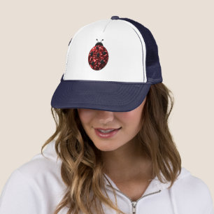 Casquette Coccinelle rouge foncé faux paillettes scintillant