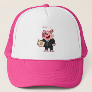 Casquette Cochon amusant en costume d'affaires dessin animé