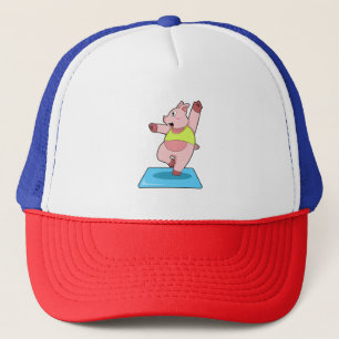 Casquette Cochon au yoga Fitness