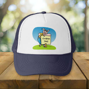 Casquette Cochon avec pancarte