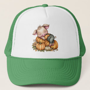 Casquette Cochon de bébé mignon de récolte d'automne