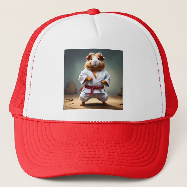 Casquette Cochon d'Inde de karaté,  (Devant)
