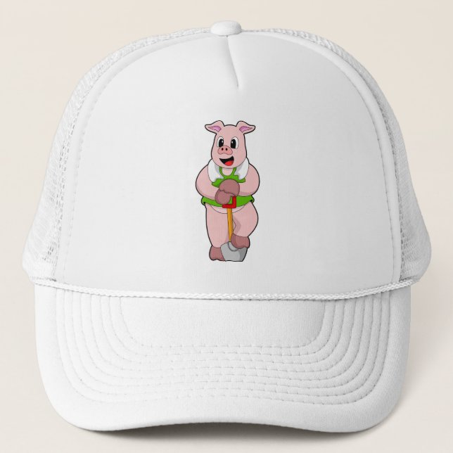 Casquette Cochon en fermier avec lunette (Devant)