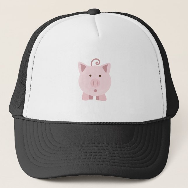 Casquette Cochon mignon surpris (Devant)