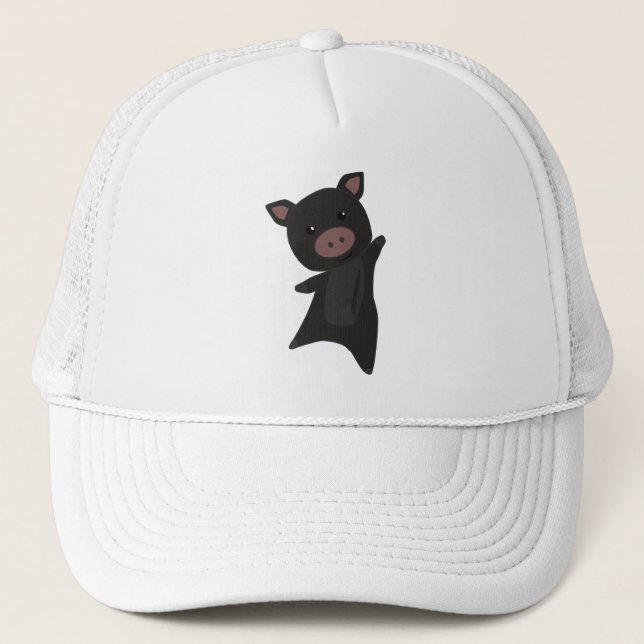 Casquette Cochon noir Piggy mignonne Animaux Enfants (Devant)