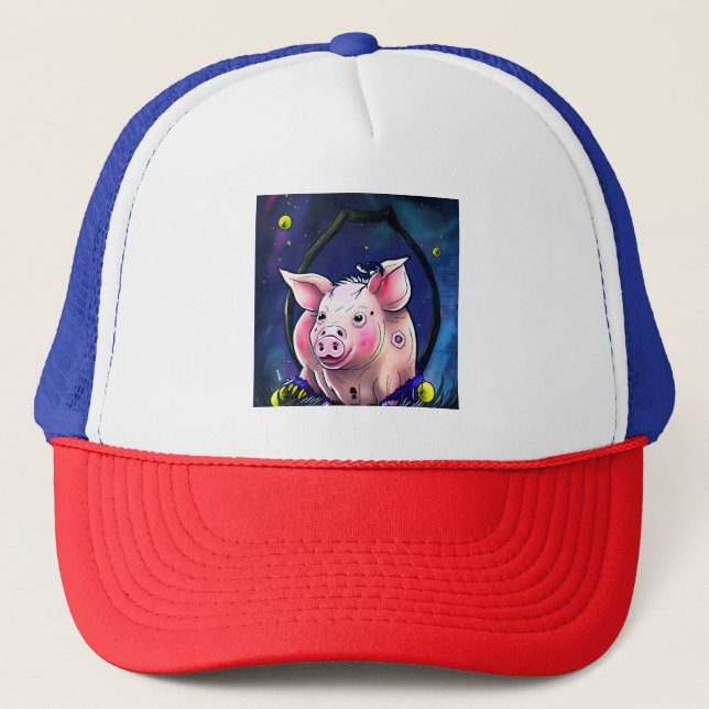 Casquette Cochon rose (Devant)