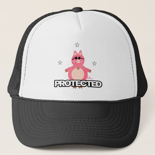 Casquette Cochon rose amusant (Devant)