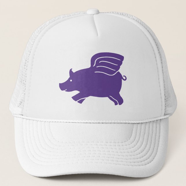 Casquette Cochon volant - violet (Devant)