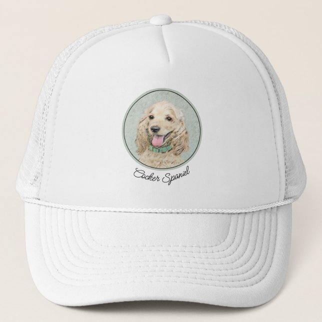 Casquette Cocker Spaniel Buff Peinture - Art Chien original (Devant)