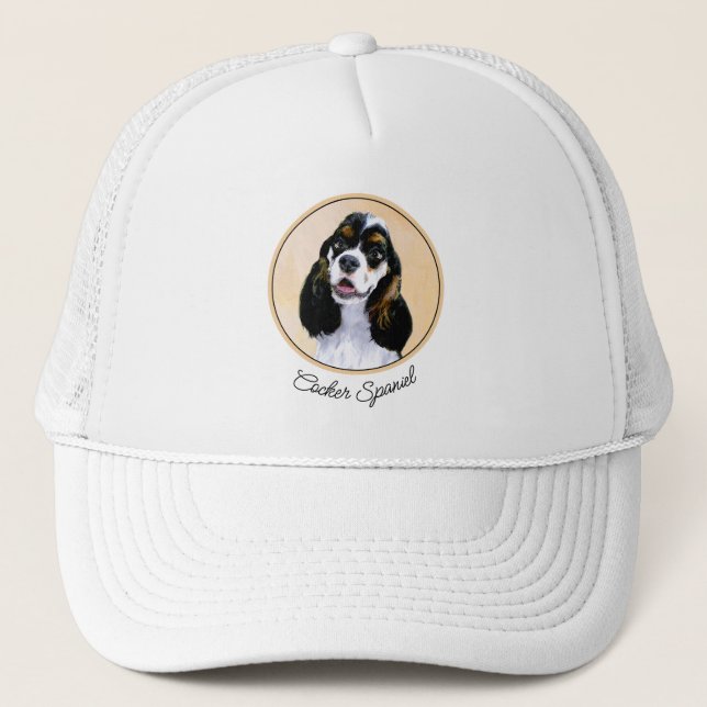 Casquette Cocker Spaniel (Parti) Peinture - Art Chien origin (Devant)