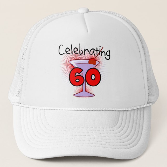Casquette Cocktail célébrant 60 t-shirts et cadeaux (Devant)