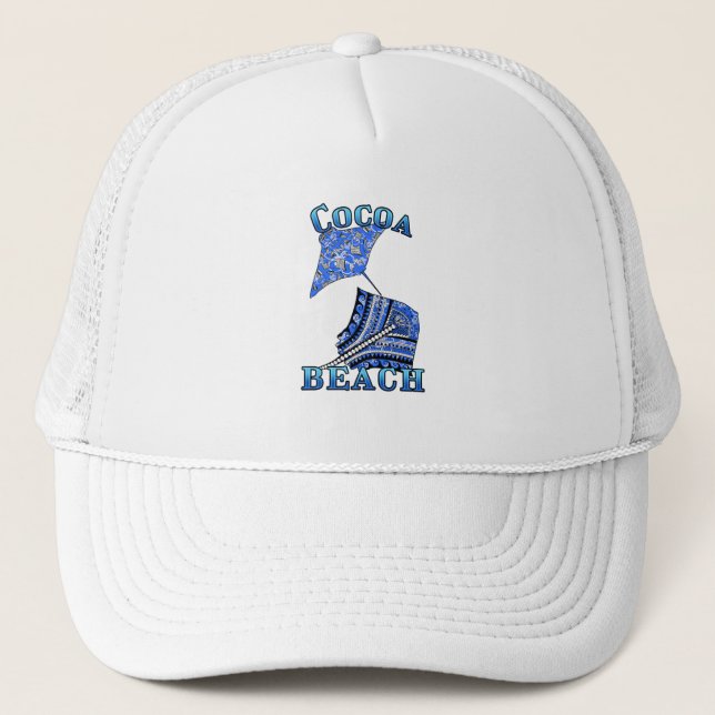 Casquette Cocoa Beach Floride Vacances Tribal Stingray (Devant)