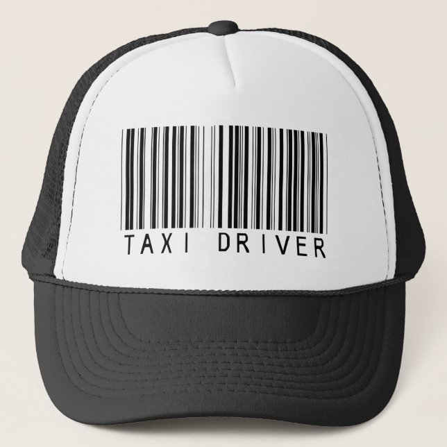 Casquette Code barres de chauffeur de taxi (Devant)