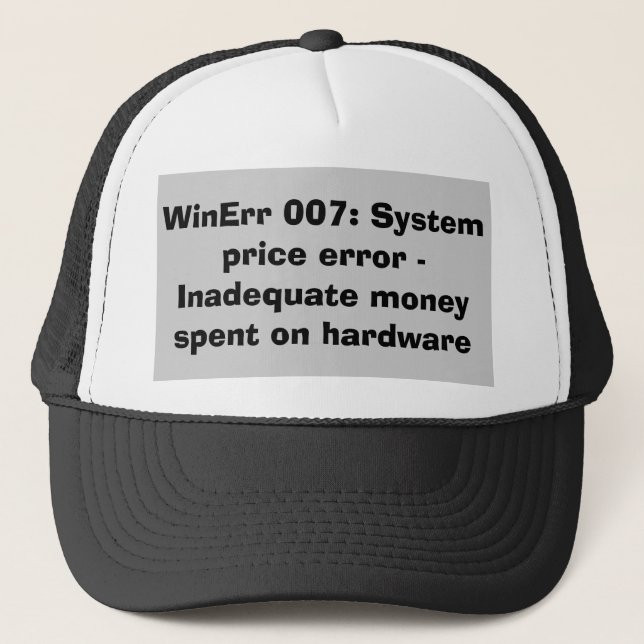 Casquette Code d'erreur d'argent inadéquat (Devant)