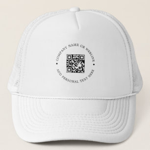 Casquette Code QR Minimaliste Style de Marque Blanc Propre