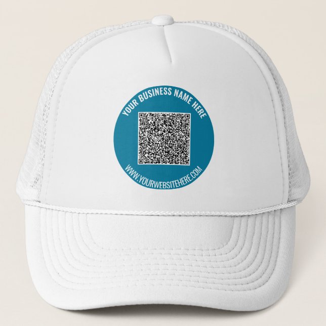Casquette Code QR personnalisé et chapeau de camion texte (Devant)